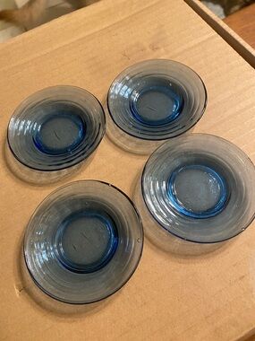 Hazel Atlas Ritz Blue Mid Century Miniature Child’s Plates Part of Larger Set